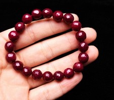 9.6mm Natural Ruby Zoisite Epidote More Red Quartz Gemstone Round Bead Bracelet