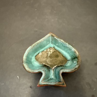 McMaster Teal And Brown Spade SpadeTrinket Dish Vintage