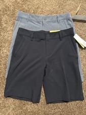 All In Motion Boys Golf Shorts Size 10 Black Gray Set Adjustable Waistband New