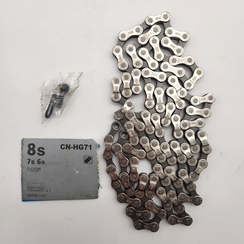Shimano CN-HG71 6 7 8-Speed Bicycle Chain w/ Quick Link 116-Links Silver & Grey