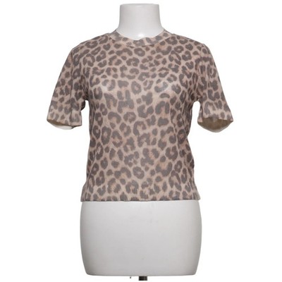 H&M, Top, Größe: S, Beige/Braun, Polyester/Baumwolle, Leopard, Feinstrick #zNm