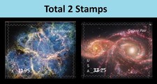 US 6055 6066 Priority Express Crab Nebula Galaxy Pair single set 2 MNH 2026