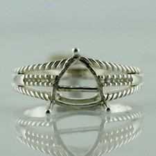 925 Sterling Silver 8mm Trillion Semi Mount Solitaire Ring For Wedding Ring