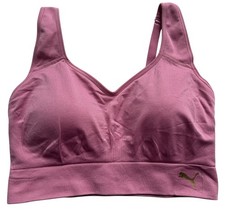 PUMA Performance Seamless Sports Bra Women  s Large Pink Padded Wireless
