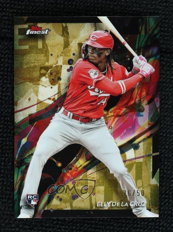 2024 Topps Finest Common Gold Refractor 36/50 Elly De La Cruz #64 Rookie RC