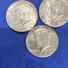 1964 Kennedy Half Dollar Silver Coins Lot of 3 KM#202 50C 0.9 Fineness
