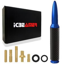 Icbeamer Blue 50 Cal Bullet 5.5 Carbon Fiber Antenna For Pickup Trucks