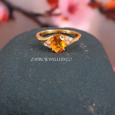 Natural Citrine Ring, Anniversary Ring, 925 Sterling Silver, Birthstone Ring