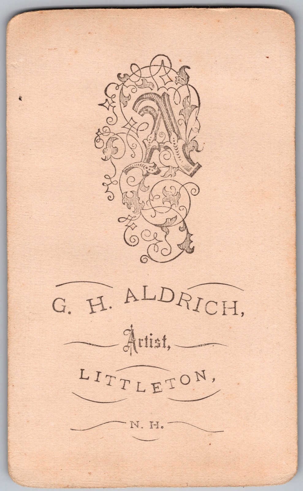 Antique CDV Circa 1880s G.H. Aldrich Cute Baby In Dress Littleton New Hampshire — additional view