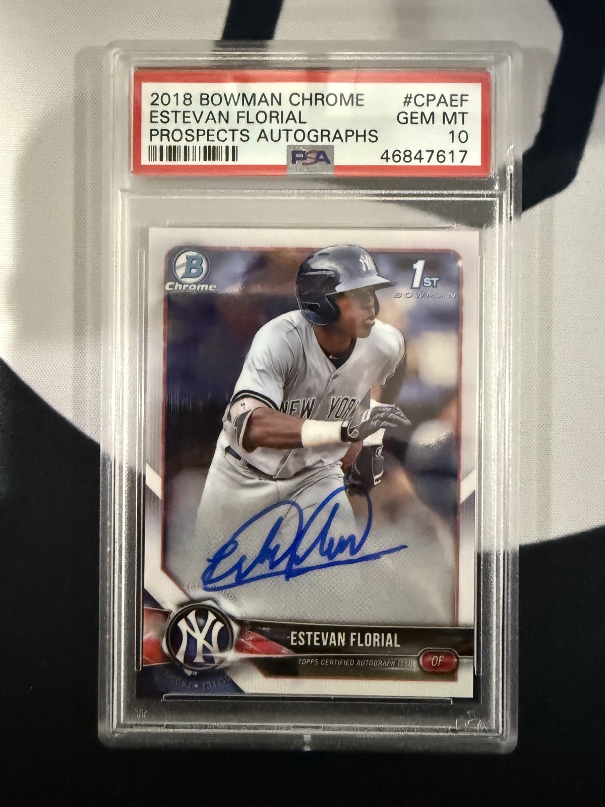 2018 Bowman Chrome ESTEVAN FLORIAL #CPA-EF, 1st Bowman Autograph PSA 10