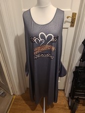 Ladies Size 4XL Silver Sleeveless Long Length Dress