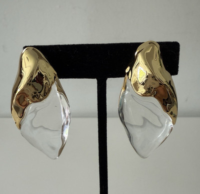 ALEXIS BITTAR  Lucite Molten Clip On Earring Earrings - Clear