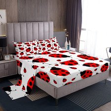 Feelyou Ladybug Bed Sheet For Kids Toddler Cute Ladybird Sheet Set Entomology