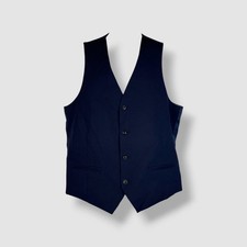 Alfani Men's Blue Solid Slim Stretch Button-Front Vest Suit Size M