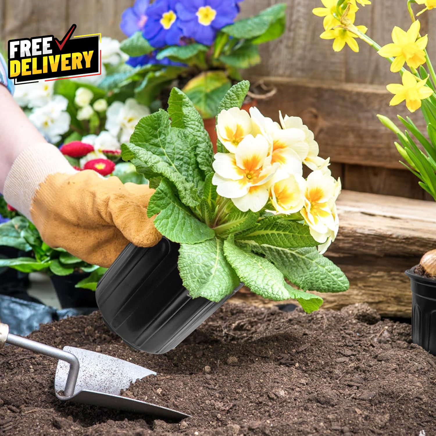 60 Pack 1 Gallon Flexible Plant Nursery Pots Black Plastic Plant Pots with Holes