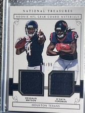 2017 Panini National Treasures 58/99 Deshaun Watson D'Onta Foreman