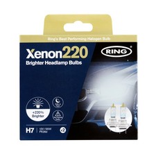 Ring Xenon220 (H7) Headlamp Bulbs (Pair), +220% Brighter, Whiter, E-Marked