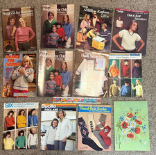 Lot Of 32 Vintage Cross Stich Knitting Crochet Pattern Books 1960s 1970s 1980's