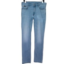 Calvin Klein Men's Blue Jeans Stretch Denim Slim Mid Rise Medium Wash Sz 34 X 34