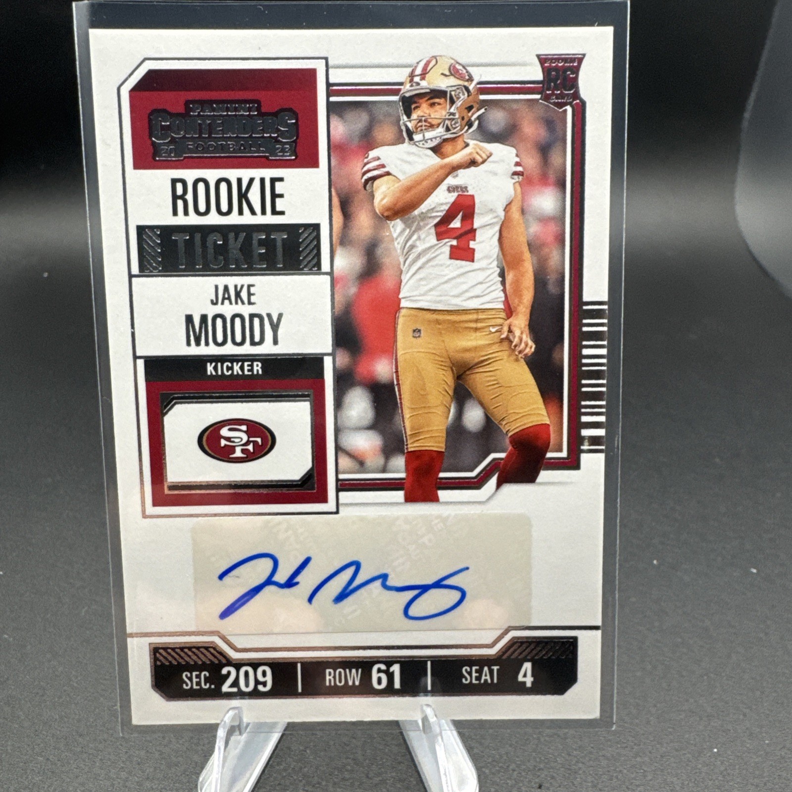 2023 Panini Contenders Rookie Ticket Auto Jake Moody #174 JW1