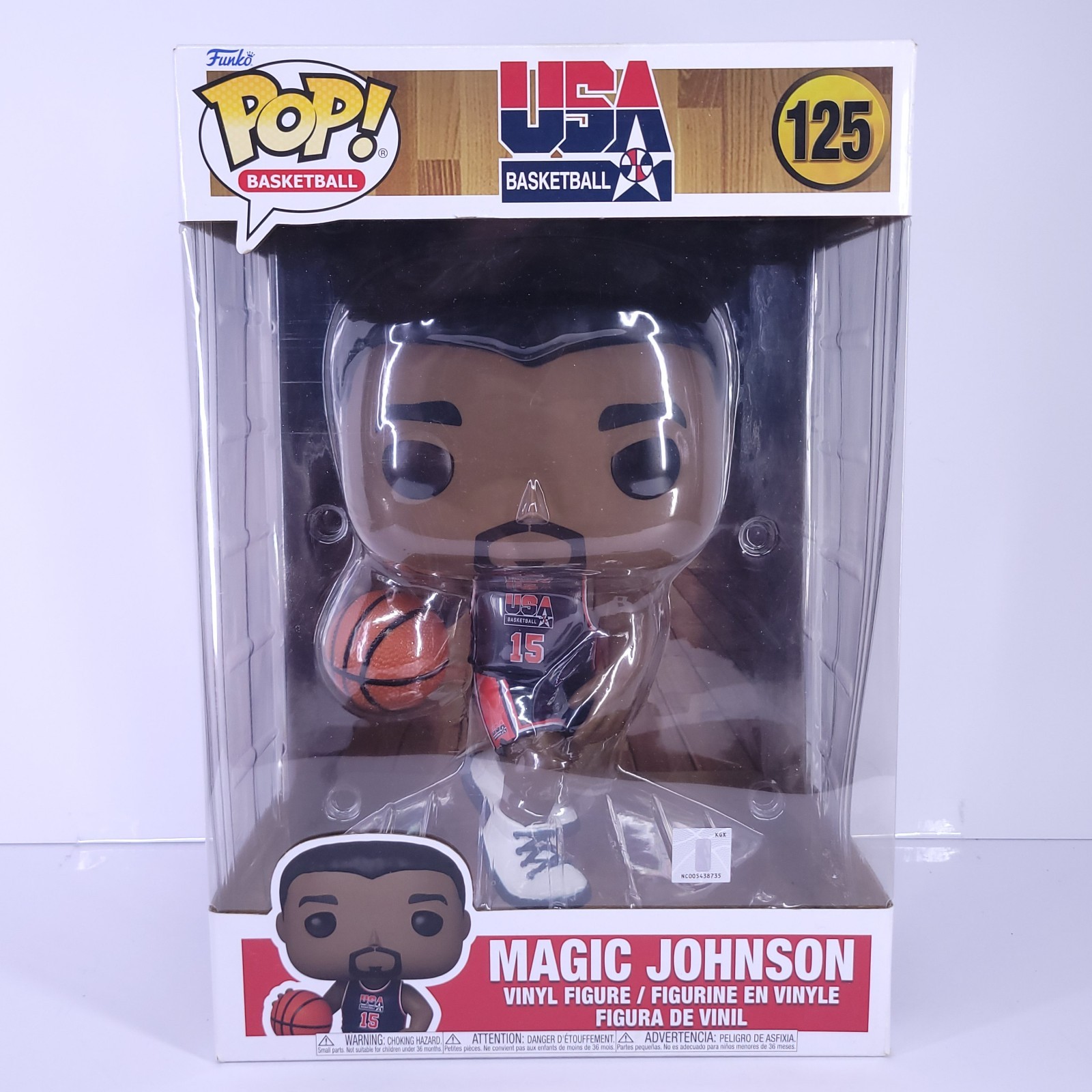 Figura Funko Pop Nba Magic Johnson #125 Equipo Ee. Uu. Baloncesto Madera Dura Clásicos Xl
