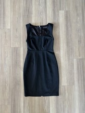 Y2K VTG Express Dress Black Sheath Sleeveless Stretch Office Womens 2 Career 90s