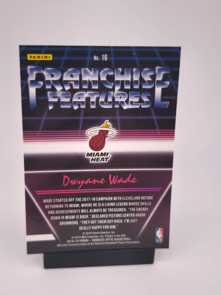 Dwyane Wade FRANCHISE FEATURES Panini Donruss Optic Miami Heat Retro Card - Image 2 of 2