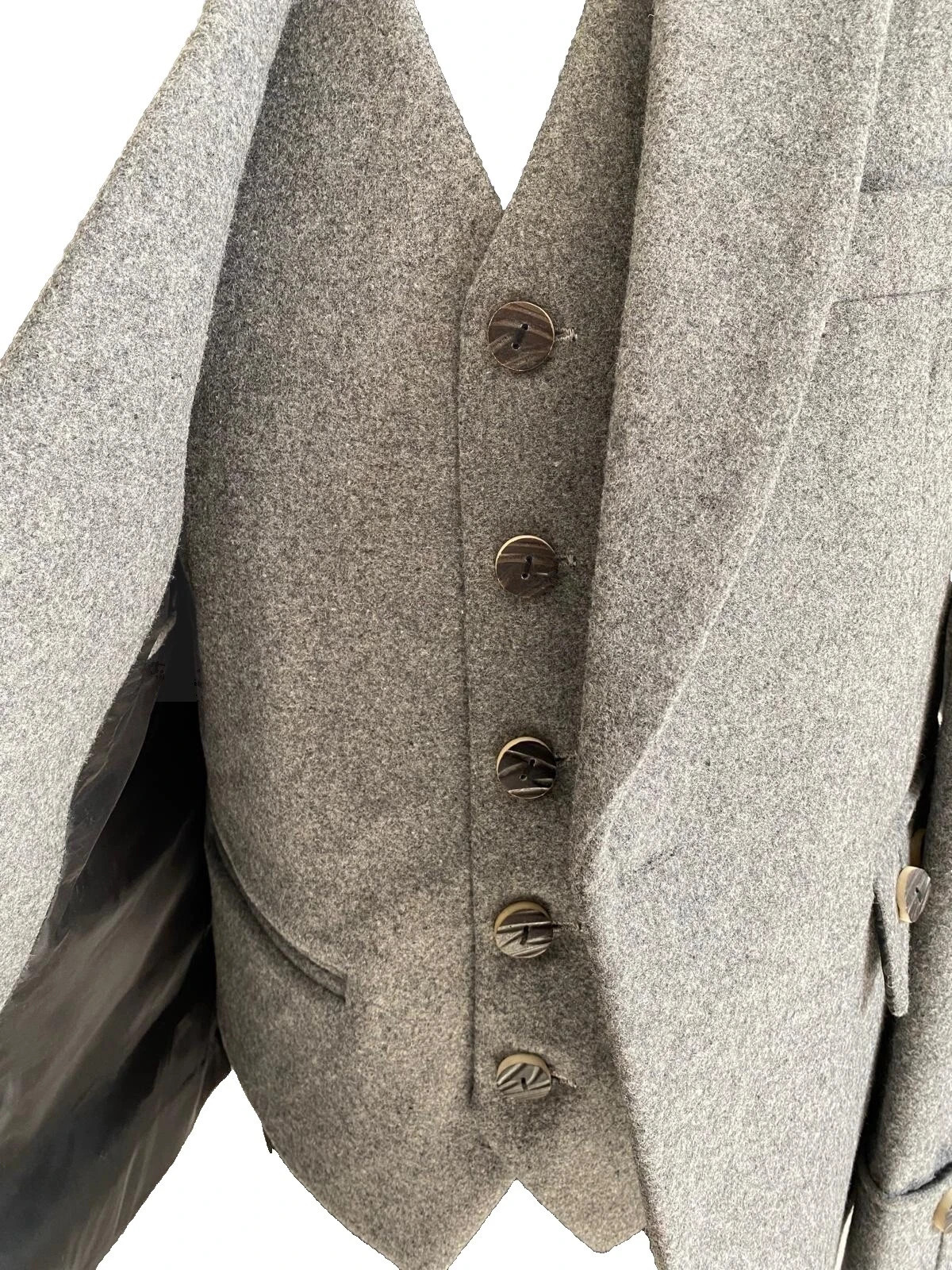 Giubbotto e Gilet Kilt Uomo Grigio Argyle in Lana foto 5