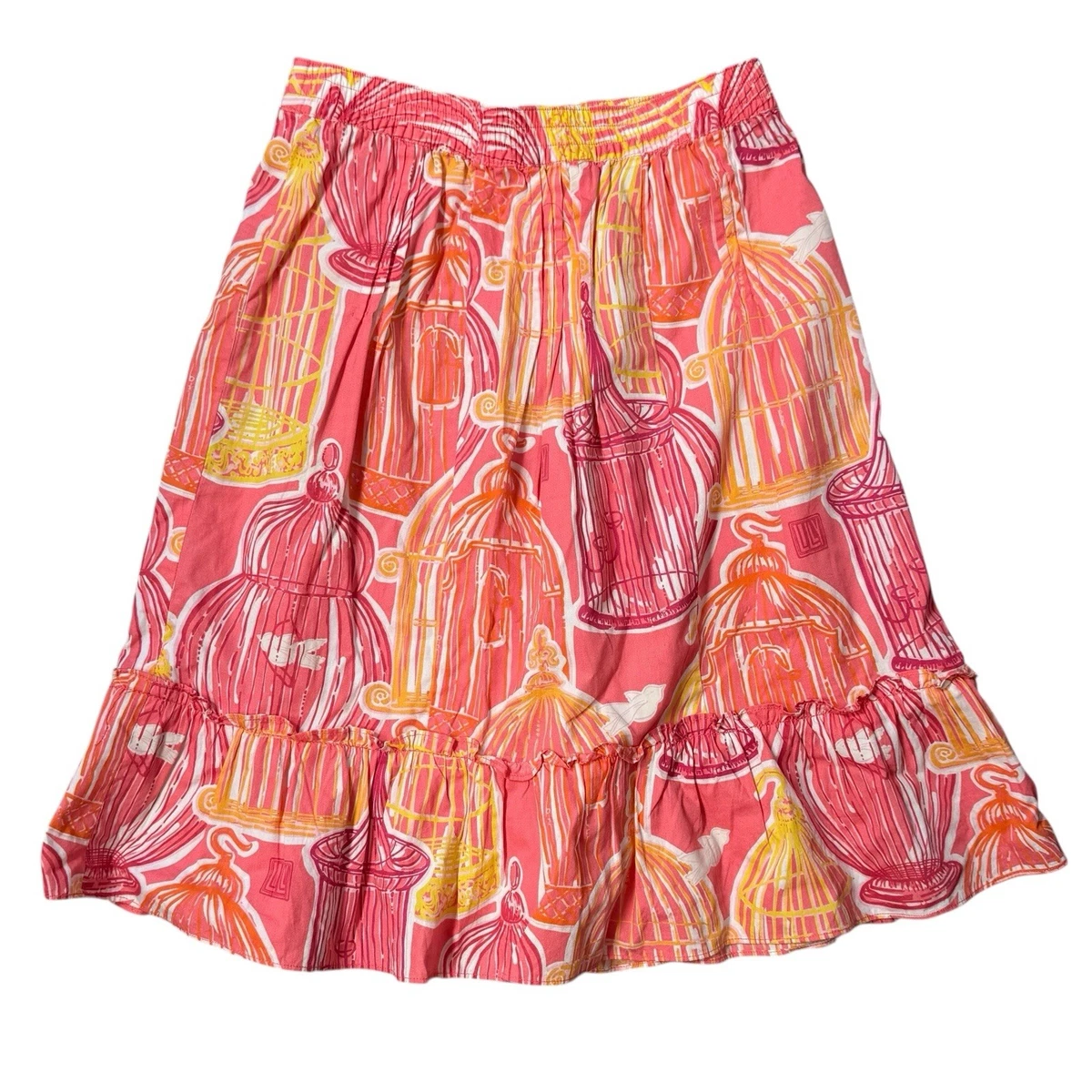 JUPE PATCHWORK LILLY Pulitzer fille 5 doublée vichy rose fleurie