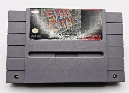 Nintendo Sim City Simulation Game SNES NTSC-U/C 1991 ***Tested***