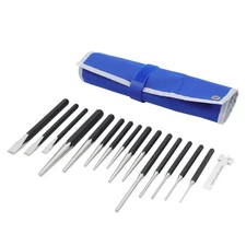 Punch and Chisel Set, 16-Piece Punch Set Tools with Center Punch, Pin Punch, ...