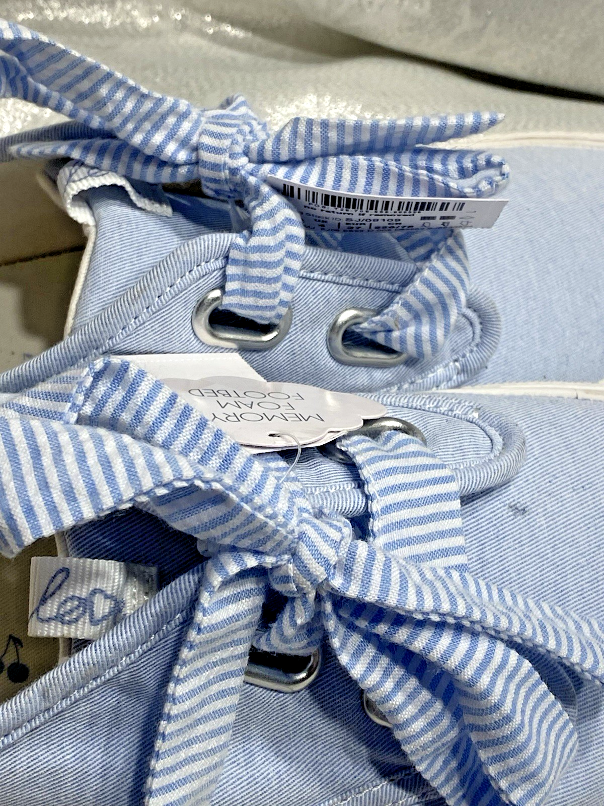 SAOLA NEXT Memory Foam suola grossa décolleté sneakers flatform UK4 EU37 blu pallido nuove con etichette