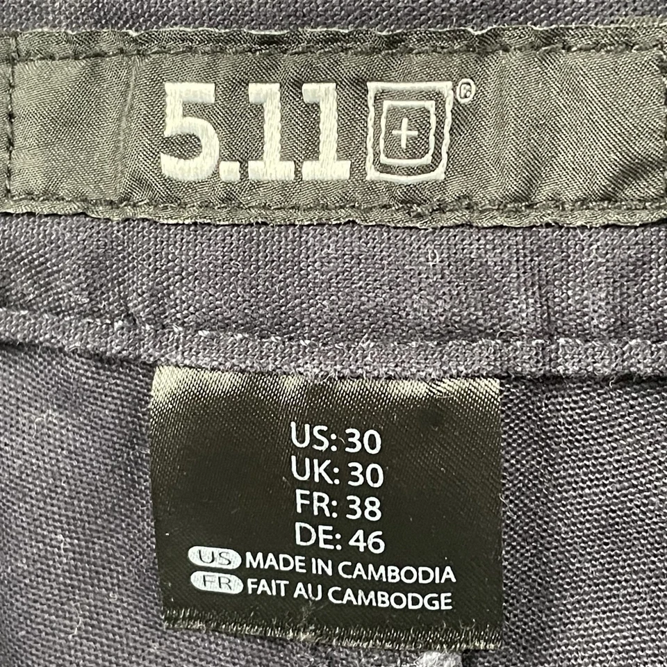 Pantalones Cortos Carga Tácticos 5.11 Para Hombre 30 Negro Algodón Lona Verano Foto 3 de 4