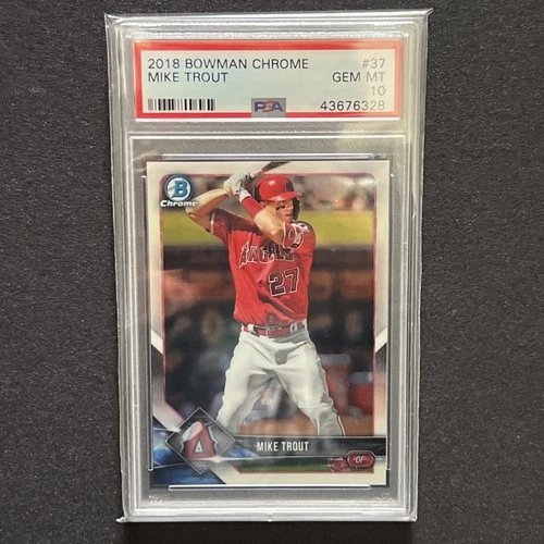 2018 Bowman Chrome #37 MIKE TROUT Los Angeles Angels PSA 10 GEM MINT Angels MVP