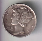 1942-P MERCURY DIME 10¢ PHILADELPHIA 90% SILVER COIN UNITED STATES MINT