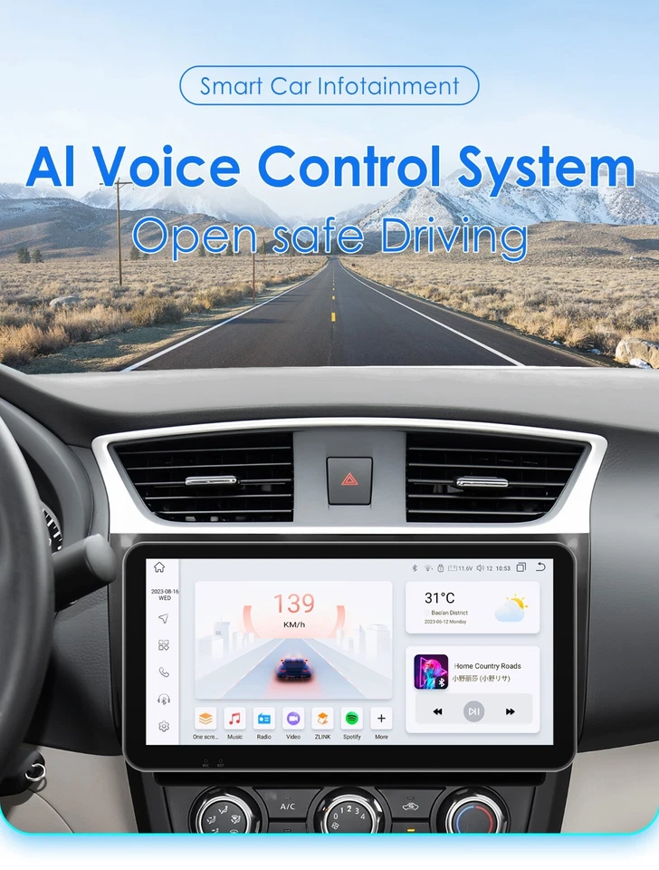 6+64GB CARPLAY ESTÉREO DSP 10.33" PARA NISSAN SENTRA 2013-2018 COCHE GPS RADIO WIFI Foto 3 de 4