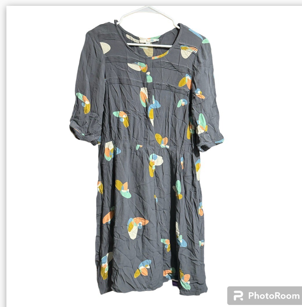 boden skater dress Boden Gray Belted Skater Dress - Eclipse Dress 10 L long