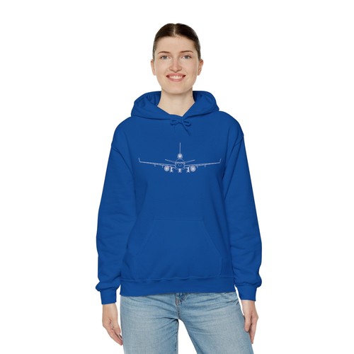 McDonnell Douglas MD-11 Airplane Unisex Heavy Blend™ Hoodie - Poly/Cotton - Dark - Picture 17 of 37