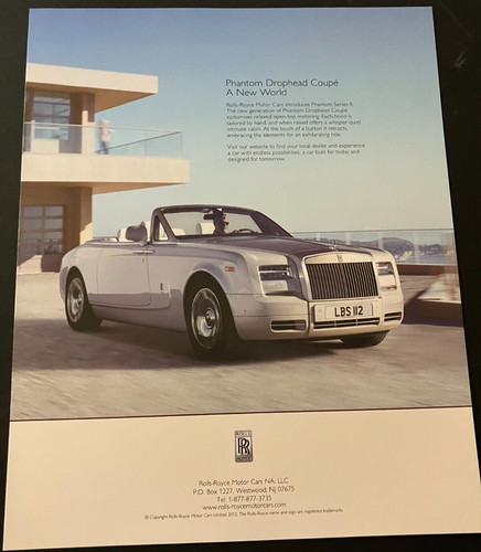 2013 Rolls-Royce Phantom Drophead Coupe - Original Print Ad Wall Art - MINT
