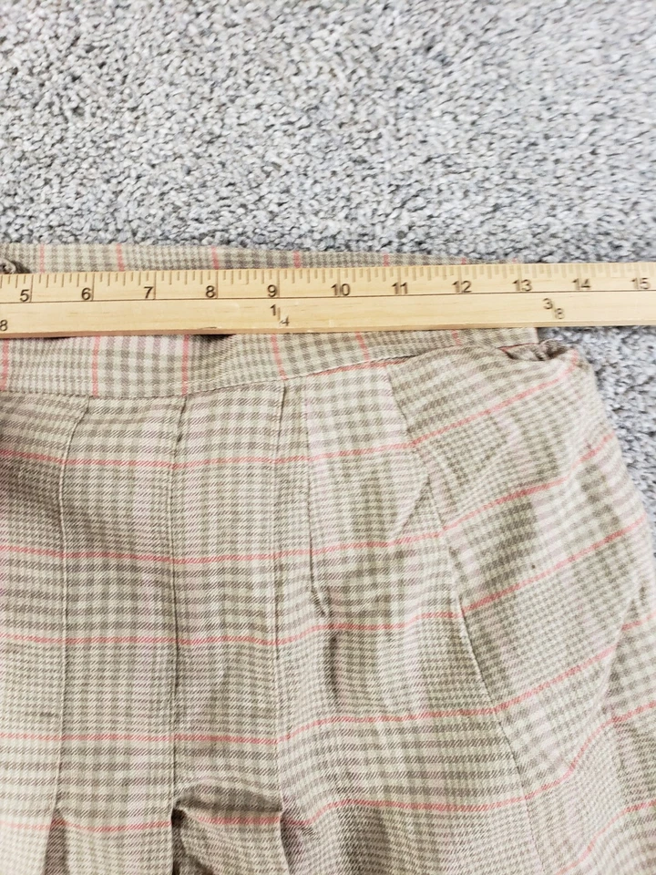 Falda de lana mediana Florence Paris para mujer beige forrada a cuadros vintage años 50 Foto 4 de 4