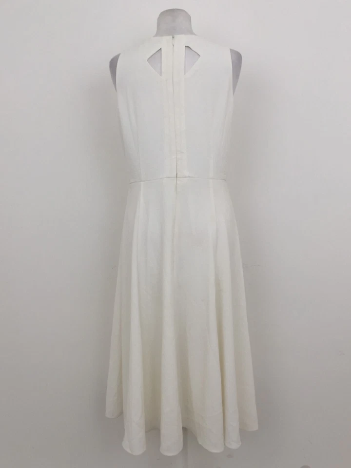 Julian Taylor Women's Dress Size 12 White Cut Out Crew Sleeveless Zip New F1 - Image 3 of 4