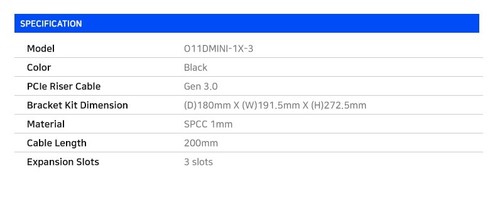 Lian LI O11D MINI-1 SCHWARZ vertikale GPU-HALTERUNG STRISERKABEL NUR PASSEND FÜR O11D MINI - Bild 2 von 2