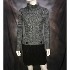 New iZ Byer Sweater Dress Stretch Gray/Black Small