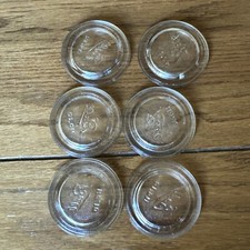 Vintage BALL Clear Glass Canning Jar Inserts for Narrow Mouth 2 5/8 SET OF 6