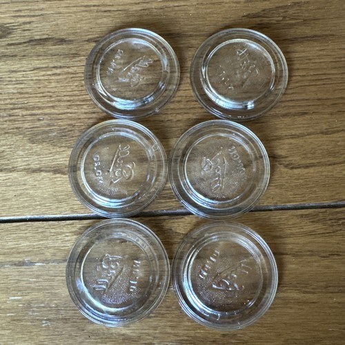 Vintage BALL Clear Glass Canning Jar Inserts for Narrow Mouth 2 5/8 SET OF 6