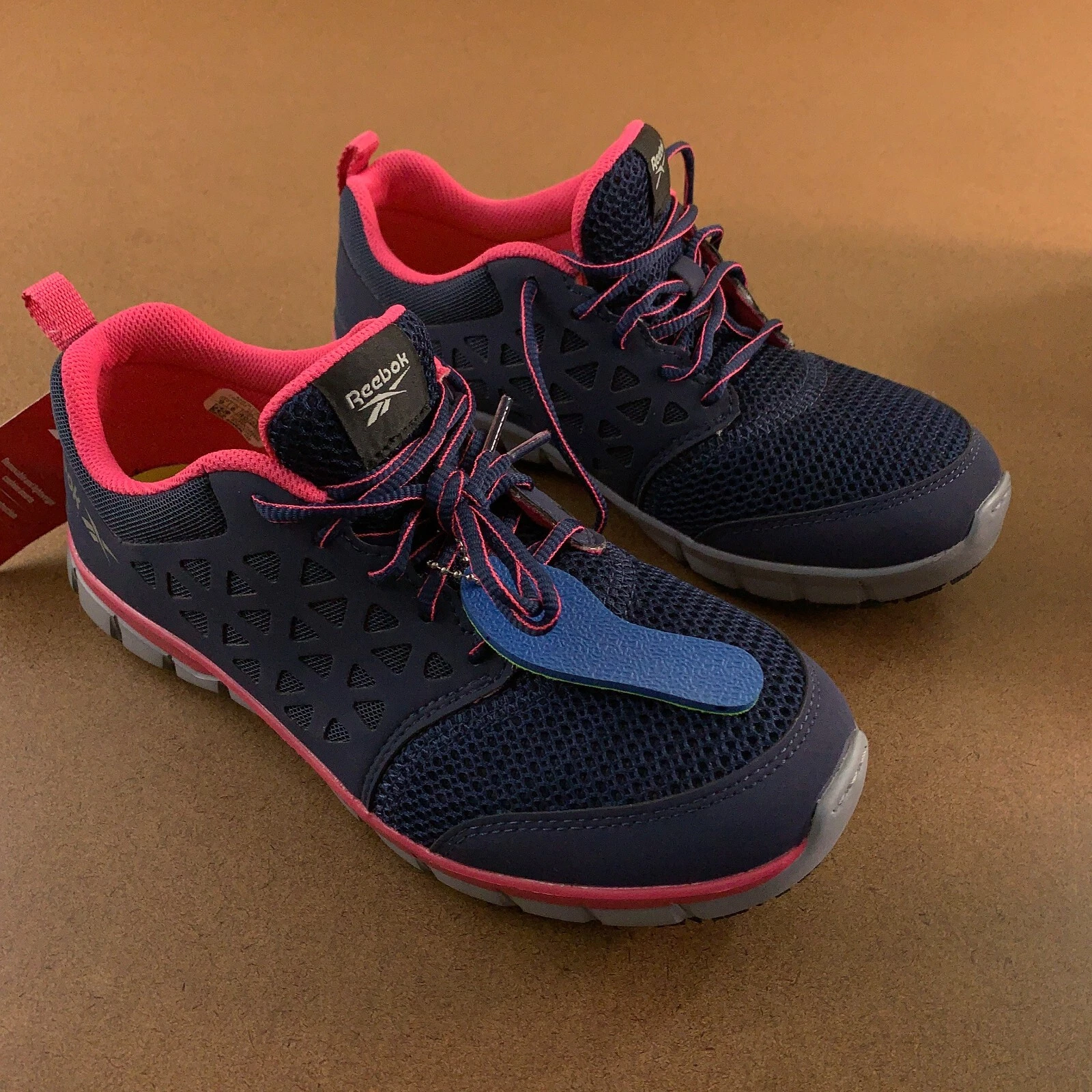 Scarpe da lavoro Reebok donna taglia 10W rosa navy antiscivolo RB032 nuove con etichette