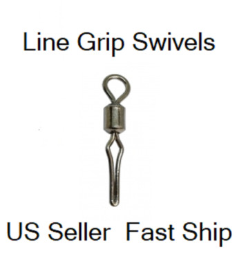 20 Drop Shot Swivels w/Line Grip Clip Size 7 Rolling Swivel 40Lb Test +Free Ship