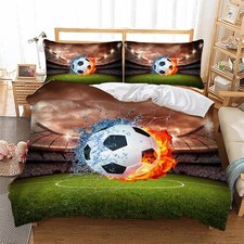 Football Sport Duvet Cover Set Bedding With Pillow Cases Single Double King Size