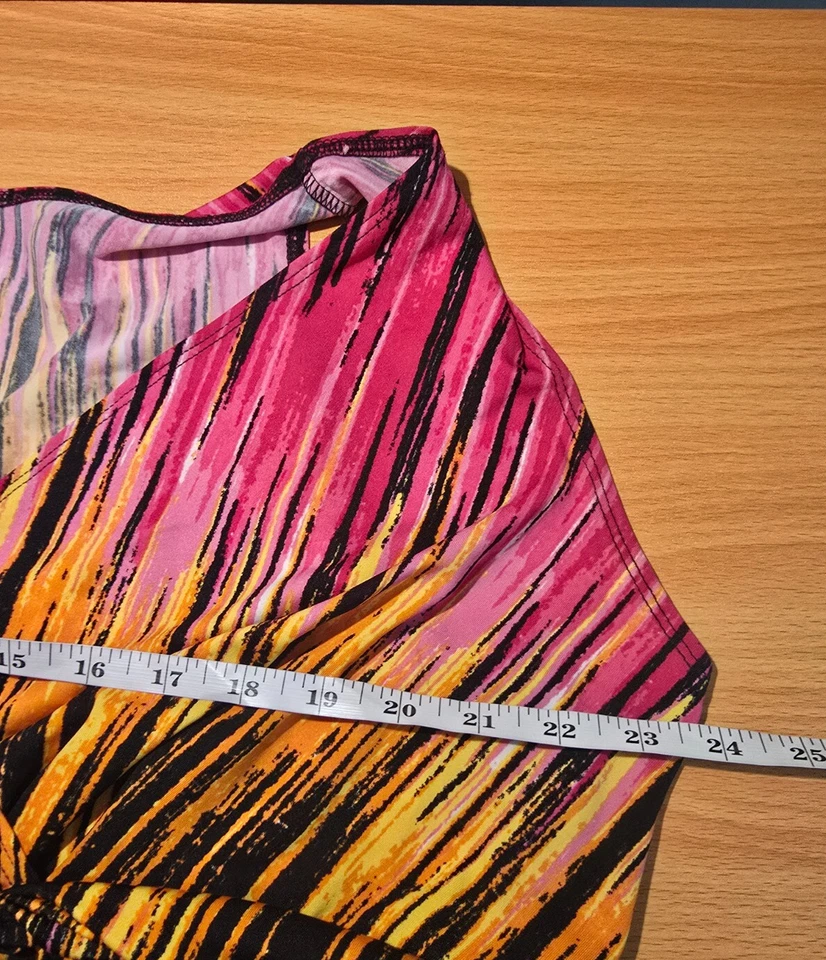 Maxi Vestido Mujer Notations Talla 2X Rosa Negro Amarillo Naranja Sin Mangas Elástico Foto 4 de 4