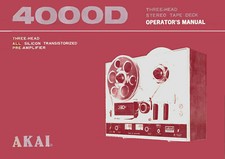 Akai 4000D Tape Deck Owners Instruction Manual